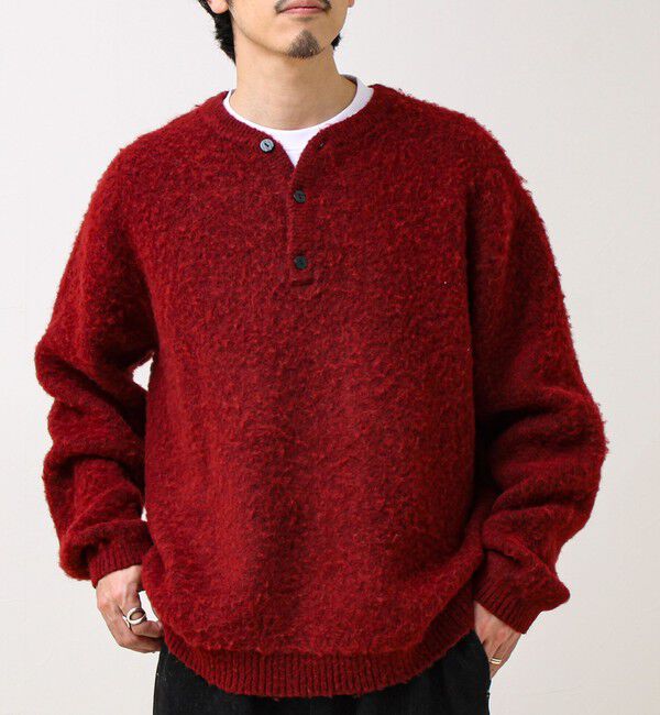 GLOSTER「【モヘアタッチ/ユニセックス対応】ヘンリーネックプルオーバーニット」|ニット・セーター|