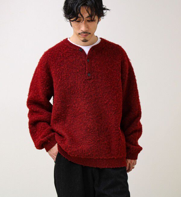 GLOSTER「【モヘアタッチ/ユニセックス対応】ヘンリーネックプルオーバーニット」|ニット・セーター|