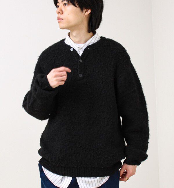 GLOSTER「【モヘアタッチ/ユニセックス対応】ヘンリーネックプルオーバーニット」|ニット・セーター|