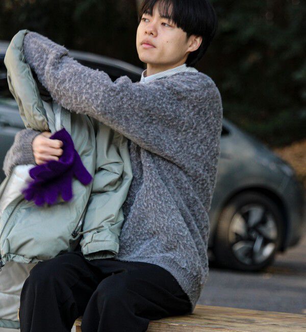 GLOSTER「【モヘアタッチ/ユニセックス対応】ヘンリーネックプルオーバーニット」|ニット・セーター|