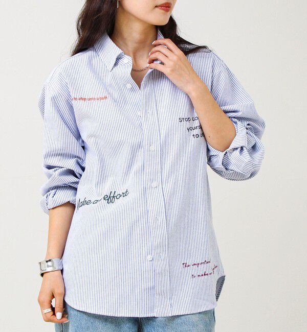 GLOSTER「【気分を上げるフレーズ】ポジティブメッセージシャツ パート2」|シャツ・ブラウス|