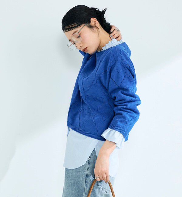 fredy emue「LINEN混ハート透かし柄ニット」|ニット・セーター|