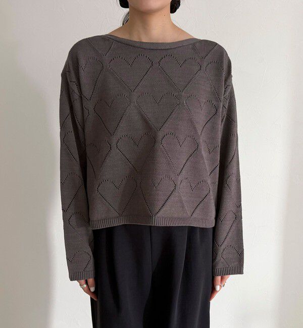 fredy emue「LINEN混ハート透かし柄ニット」|ニット・セーター|