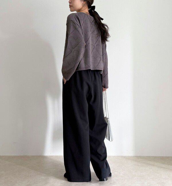 fredy emue「LINEN混ハート透かし柄ニット」|ニット・セーター|