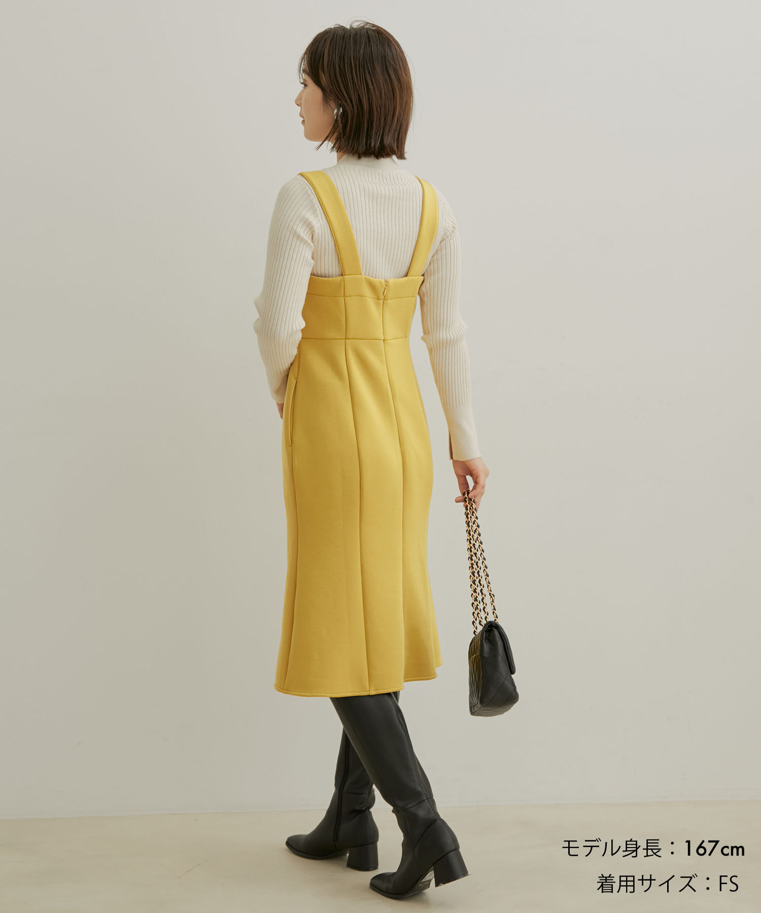 VIS「【スフレタッチシリーズ】【洗える】マーメイドジャンパースカート」|ワンピース|