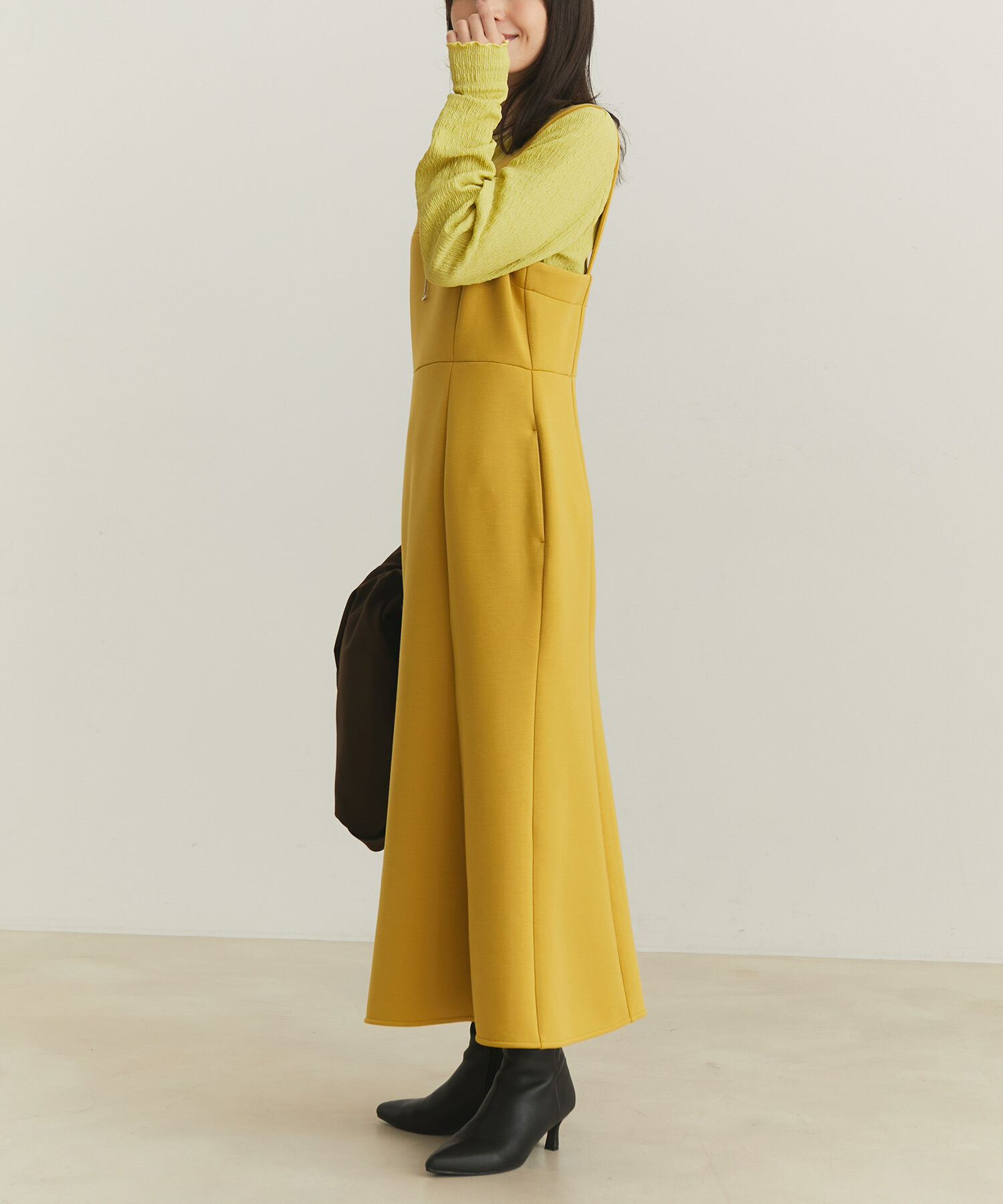 VIS「【スフレタッチシリーズ】【洗える】マーメイドジャンパースカート」|ワンピース|