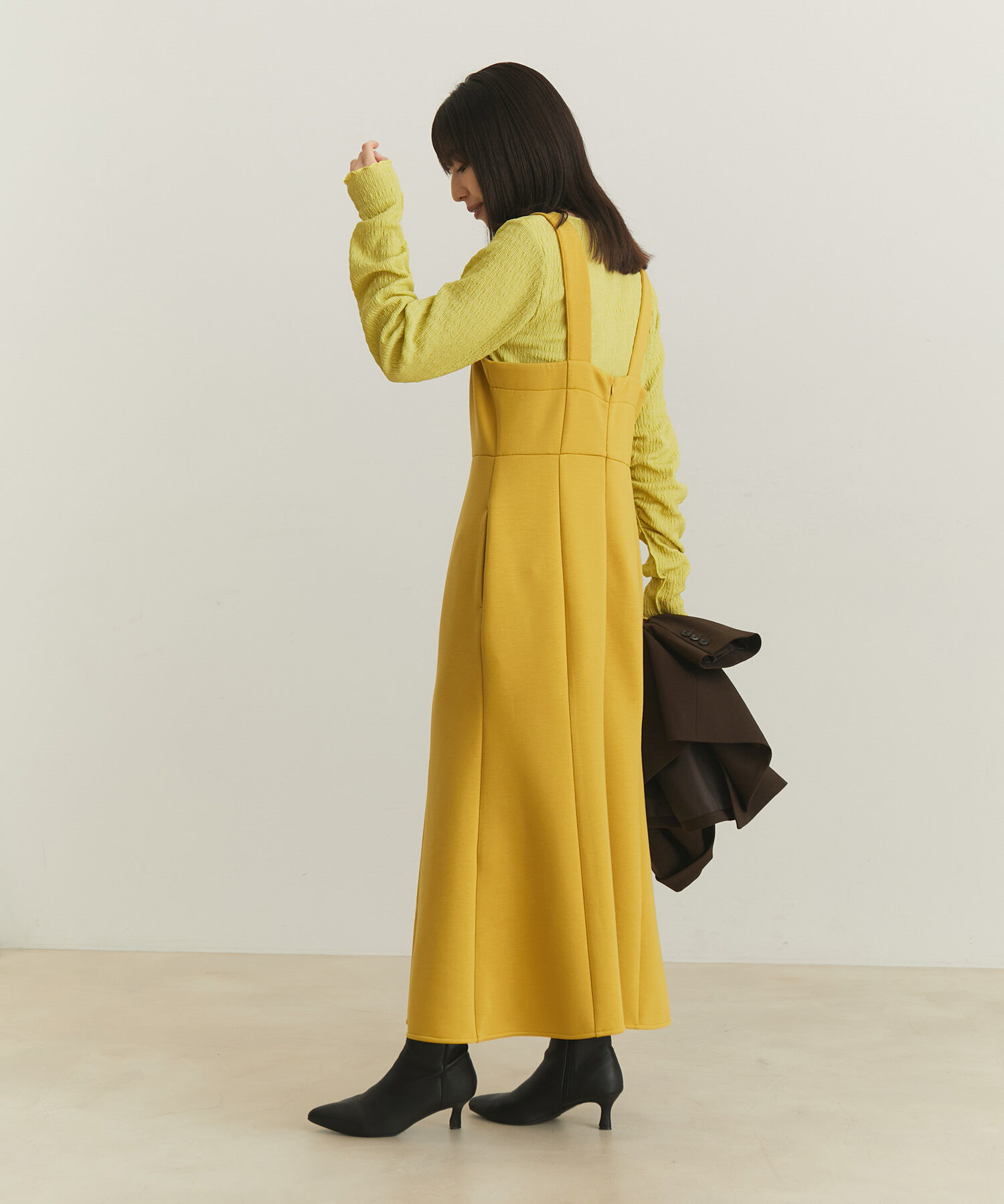 VIS「【スフレタッチシリーズ】【洗える】マーメイドジャンパースカート」|ワンピース|