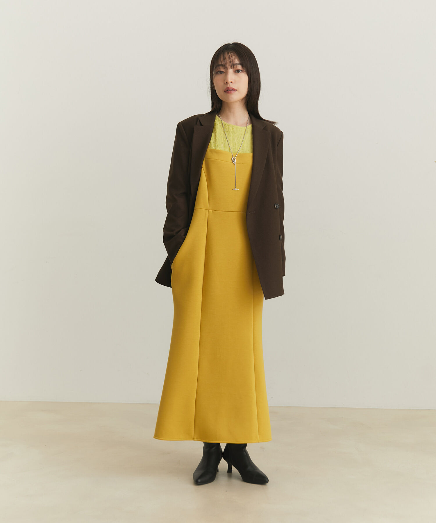 VIS「【スフレタッチシリーズ】【洗える】マーメイドジャンパースカート」|ワンピース|