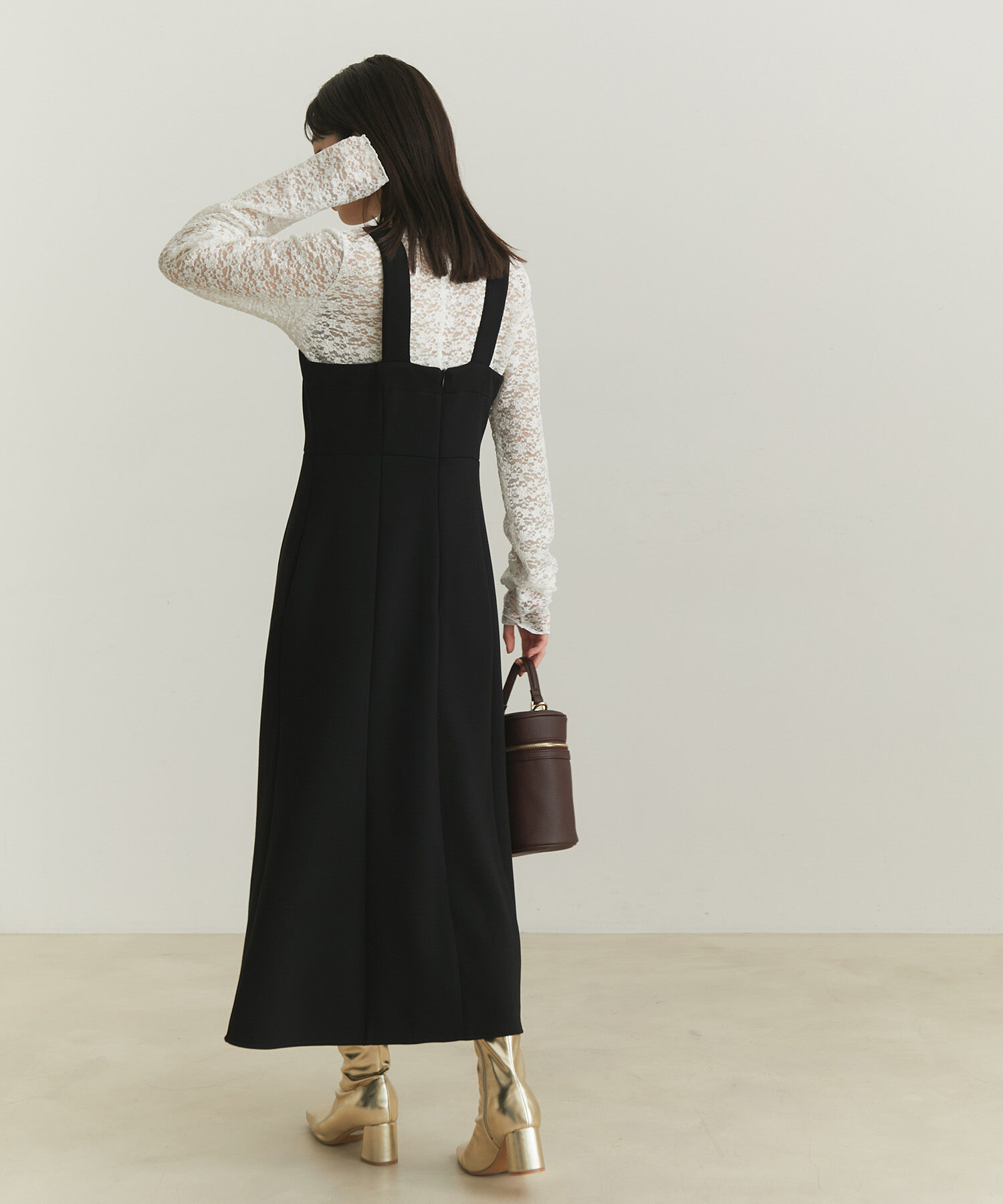 VIS「【スフレタッチシリーズ】【洗える】マーメイドジャンパースカート」|ワンピース|