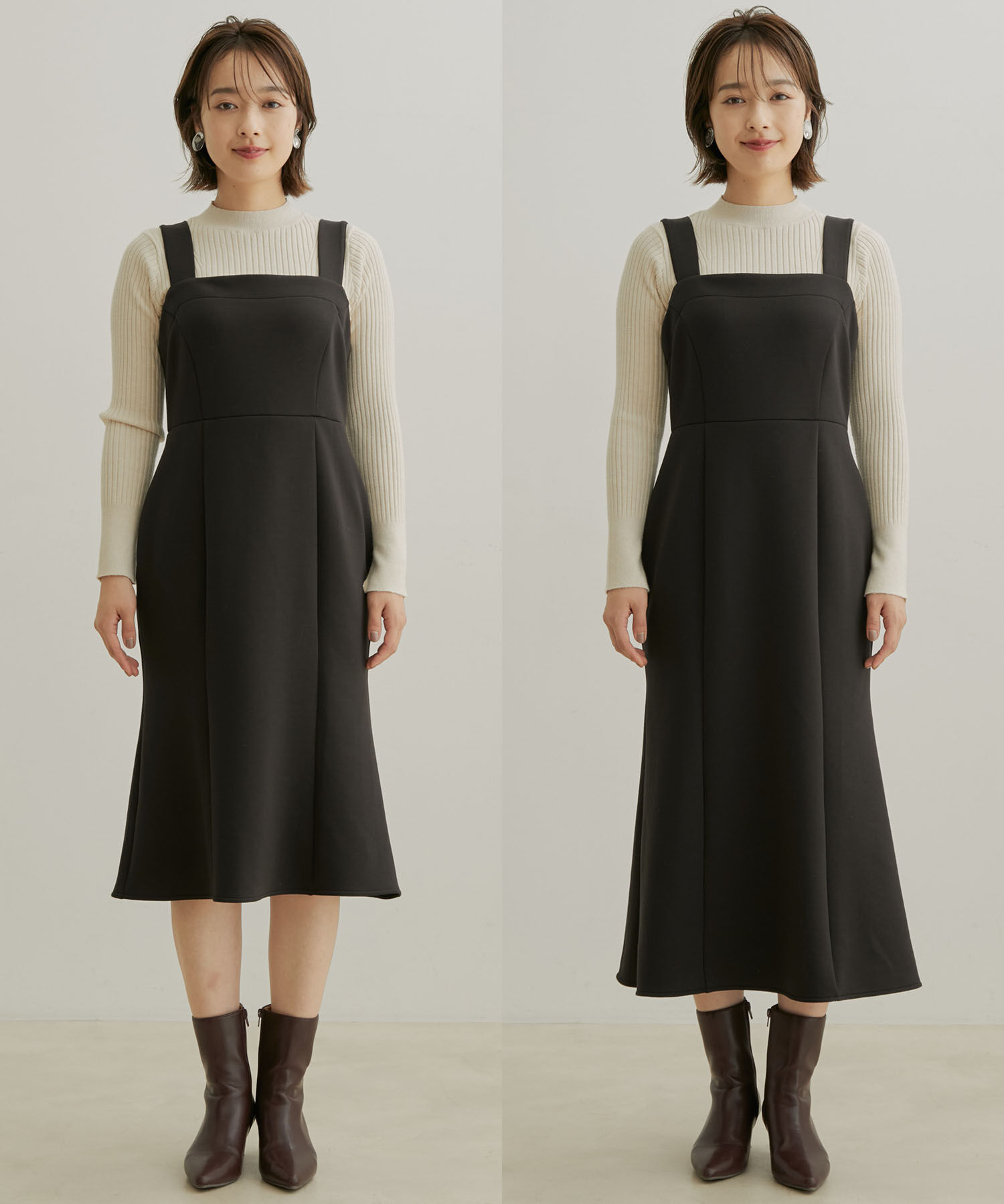 VIS「【スフレタッチシリーズ】【洗える】マーメイドジャンパースカート」|ワンピース|