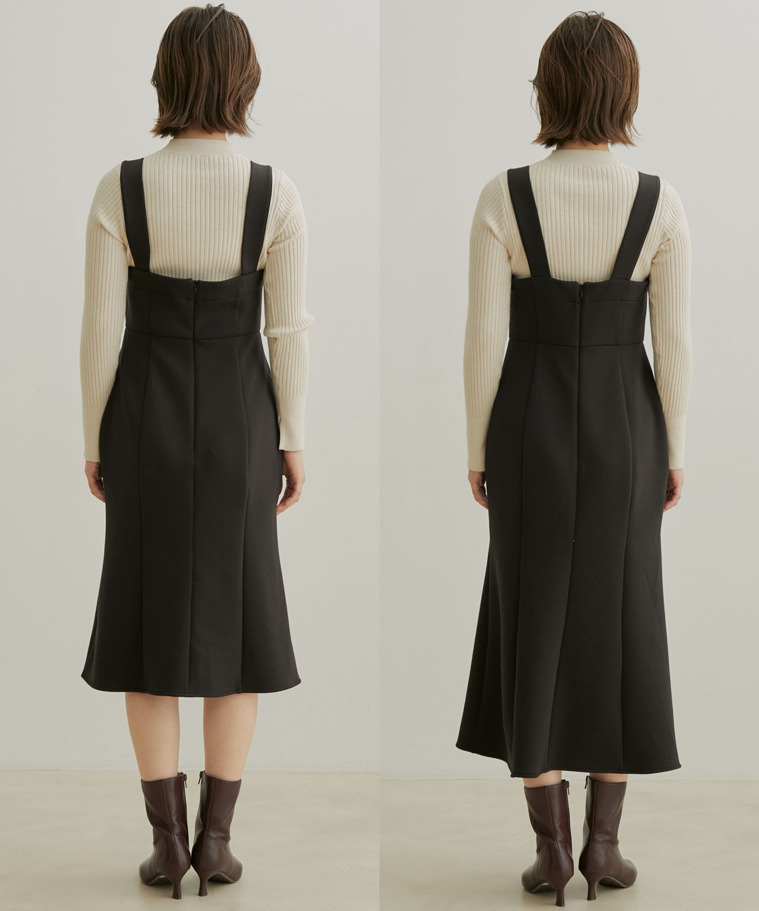 VIS「【スフレタッチシリーズ】【洗える】マーメイドジャンパースカート」|ワンピース|