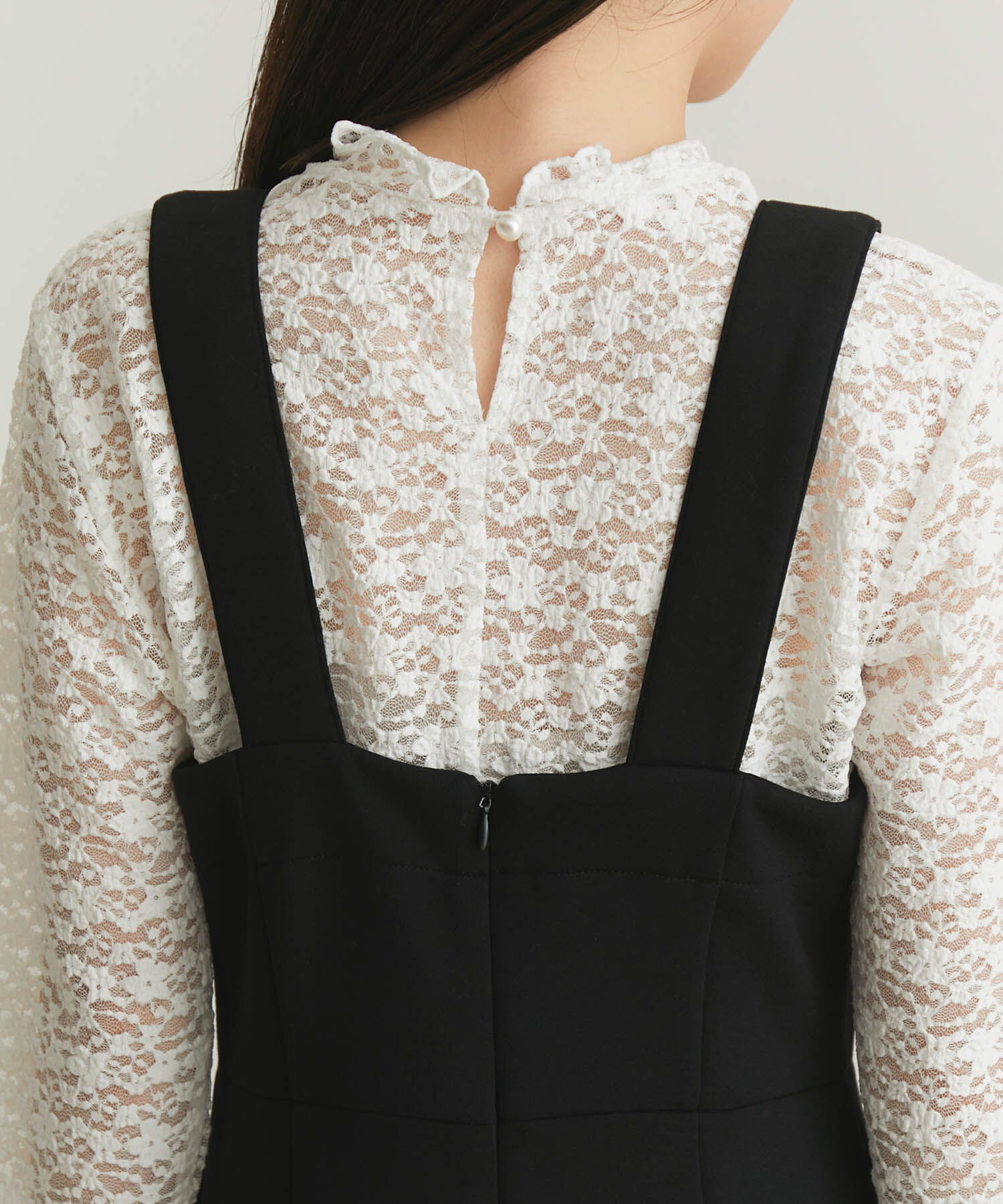 VIS「【スフレタッチシリーズ】【洗える】マーメイドジャンパースカート」|ワンピース|