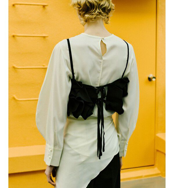 ADAM ET ROPE'「【サステナブル】ニットフリルビスチェ」|ベスト・ジレ|