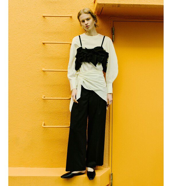 ADAM ET ROPE'「【サステナブル】ニットフリルビスチェ」|ベスト・ジレ|