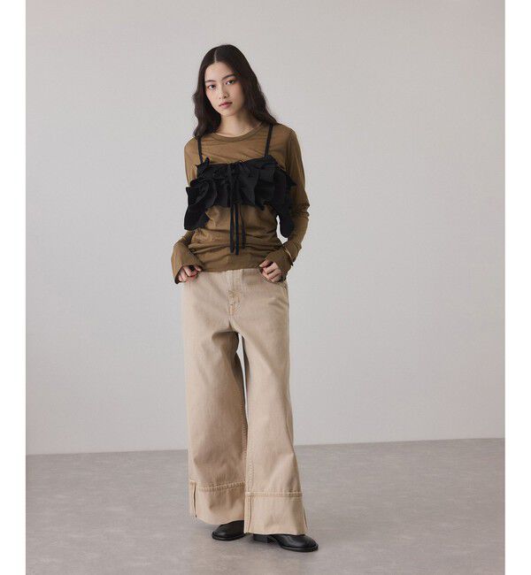 ADAM ET ROPE'「【サステナブル】ニットフリルビスチェ」|ベスト・ジレ|