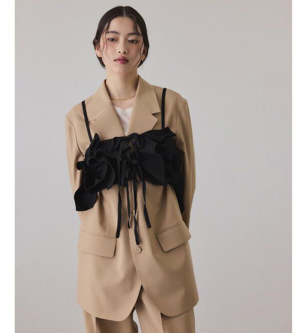 ADAM ET ROPE'「【サステナブル】ニットフリルビスチェ」|ベスト・ジレ|