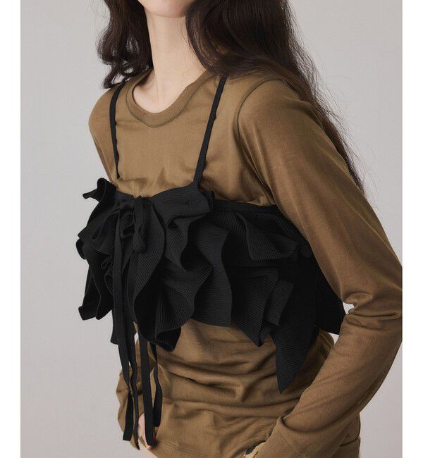 ADAM ET ROPE'「【サステナブル】ニットフリルビスチェ」|ベスト・ジレ|