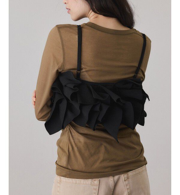 ADAM ET ROPE'「【サステナブル】ニットフリルビスチェ」|ベスト・ジレ|