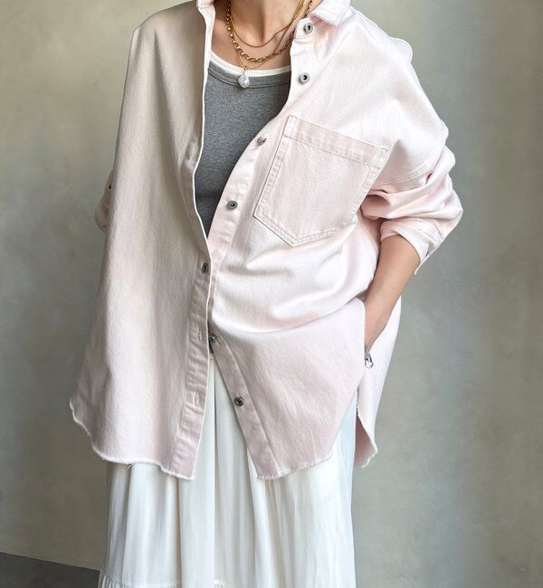  「【新色追加】ダメージデニムシャツ」|シャツ・ブラウス|