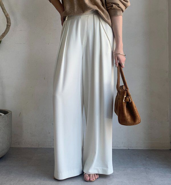  「【累計販売数3万枚突破/22色４サイズ展開！】タックワイドパンツ」|チノ|