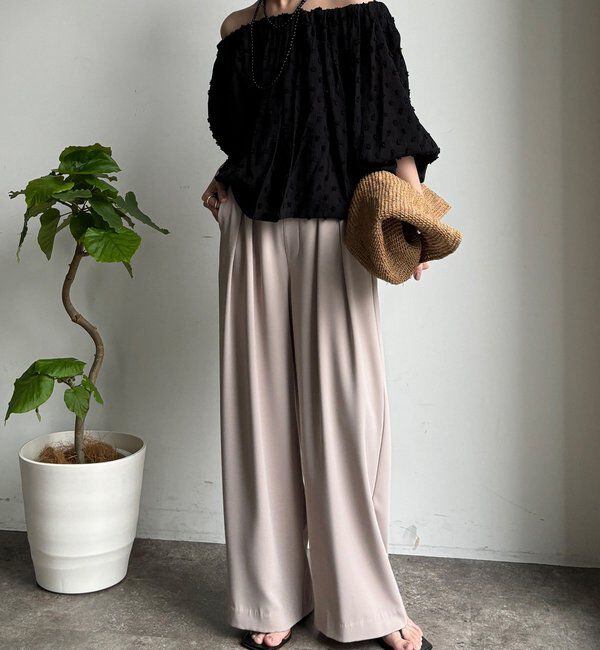  「【累計販売数3万枚突破/22色４サイズ展開！】タックワイドパンツ」|チノ|