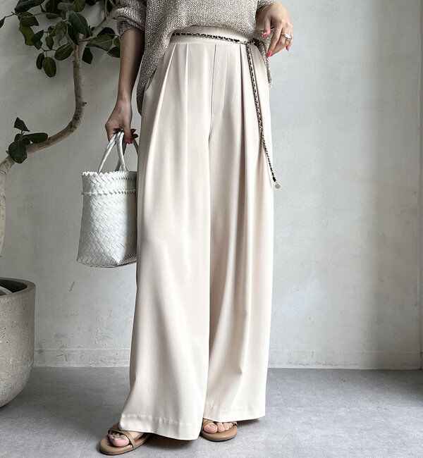  「【累計販売数3万枚突破/22色４サイズ展開！】タックワイドパンツ」|チノ|