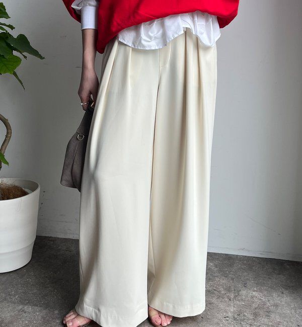  「【累計販売数3万枚突破/22色４サイズ展開！】タックワイドパンツ」|チノ|