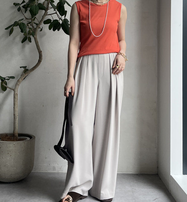  「【累計販売数3万枚突破/22色４サイズ展開！】タックワイドパンツ」|チノ|