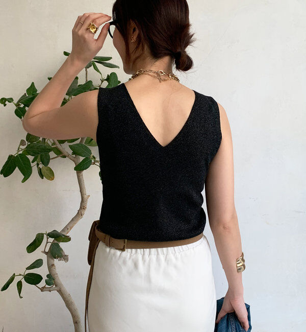  「前後2WAYラメニットタンク」|ニット・セーター|