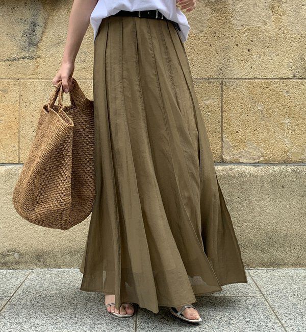  「シアーパネルプリーツスカート」|スカート|