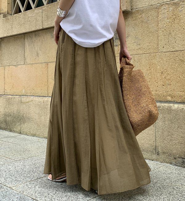  「シアーパネルプリーツスカート」|スカート|