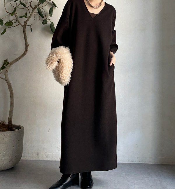  「【前後2WAY】裏起毛袖ボリュームワンピース」|ワンピース|