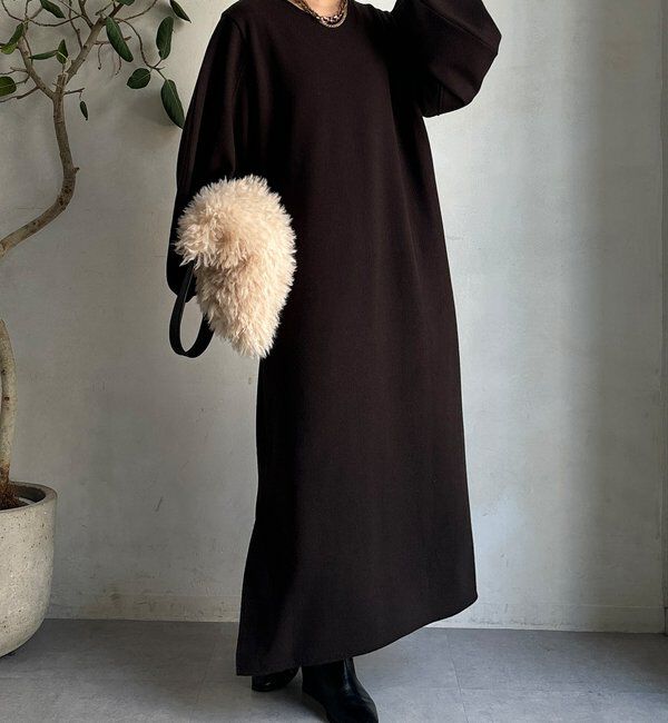  「【前後2WAY】裏起毛袖ボリュームワンピース」|ワンピース|