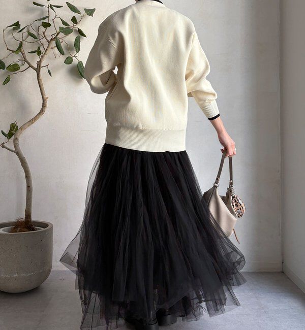  「バイカラーVカーディガン」|カーディガン|