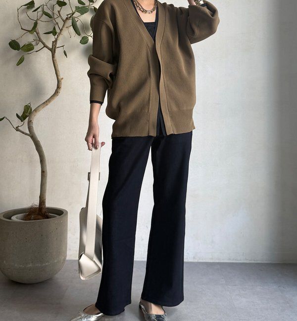  「バイカラーVカーディガン」|カーディガン|