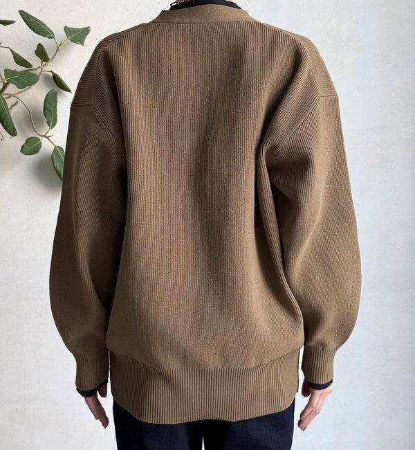  「バイカラーVカーディガン」|カーディガン|