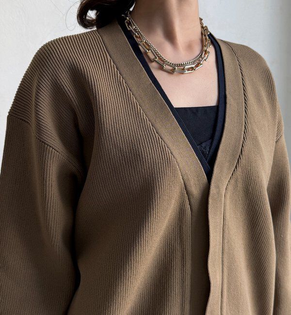  「バイカラーVカーディガン」|カーディガン|