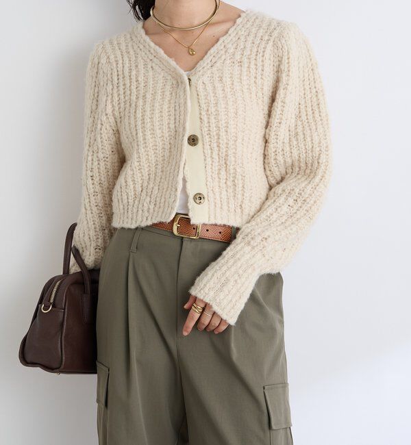  「【前後2WAY】スラブボレロカーデ」|カーディガン|
