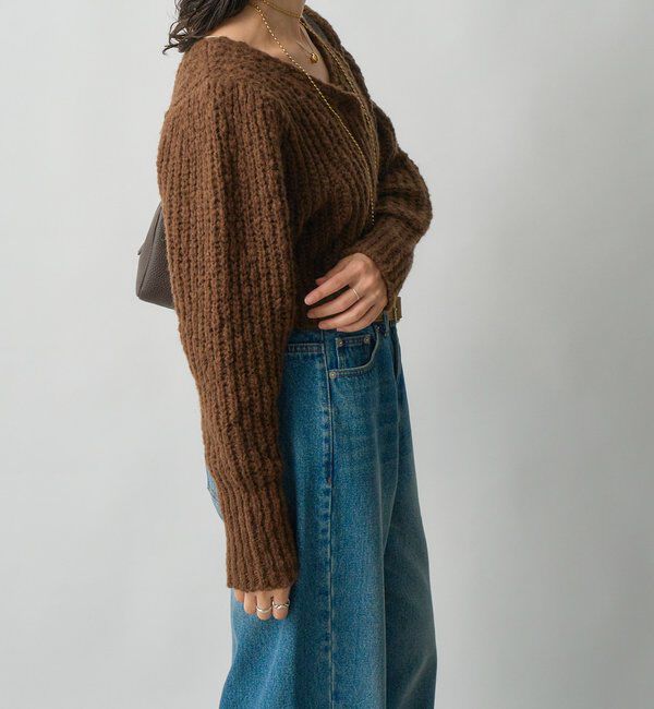  「【前後2WAY】スラブボレロカーデ」|カーディガン|