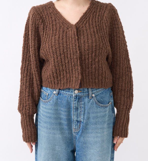  「【前後2WAY】スラブボレロカーデ」|カーディガン|