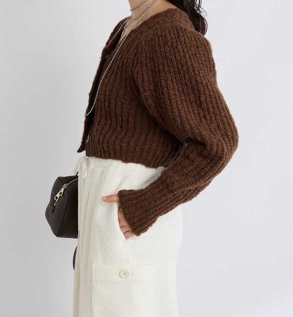  「【前後2WAY】スラブボレロカーデ」|カーディガン|