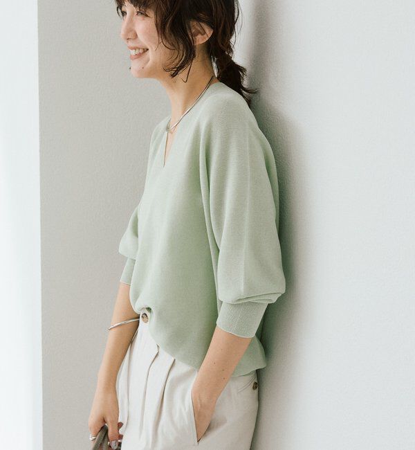  「予約【軽くしなやかな着心地】ライトギマバックボリュームニット」|ニット・セーター|