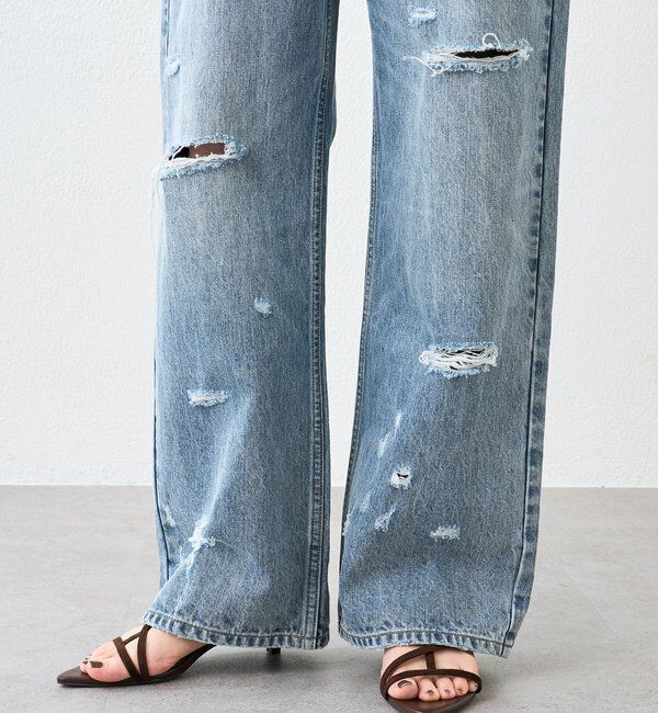  「予約【A・MONN(アモン)】ループポイントダメージデニム」|デニム|