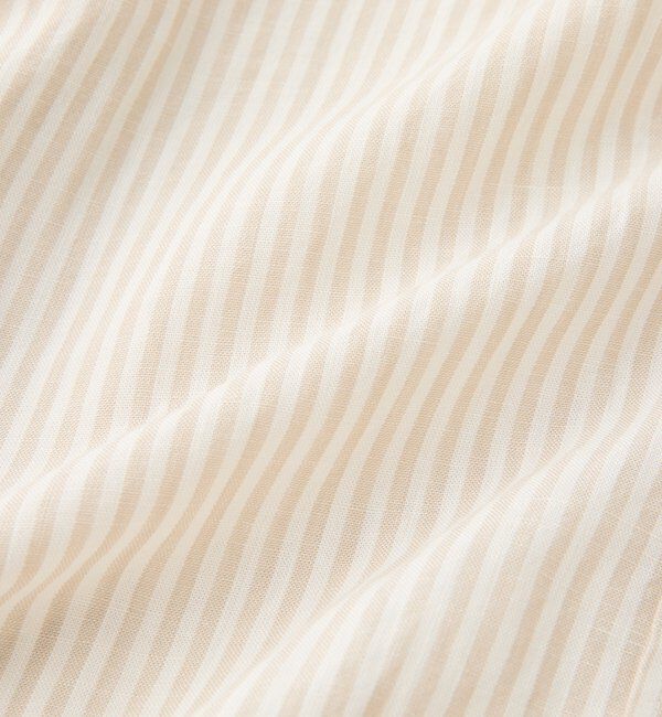  「予約【女性らしい抜け感】リネン混ストライプシャツ」|シャツ・ブラウス|