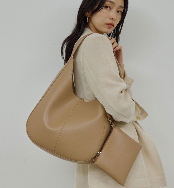  「【WEB限定】ポーチ付ワンショルダーバッグ」|トートバッグ|モカ