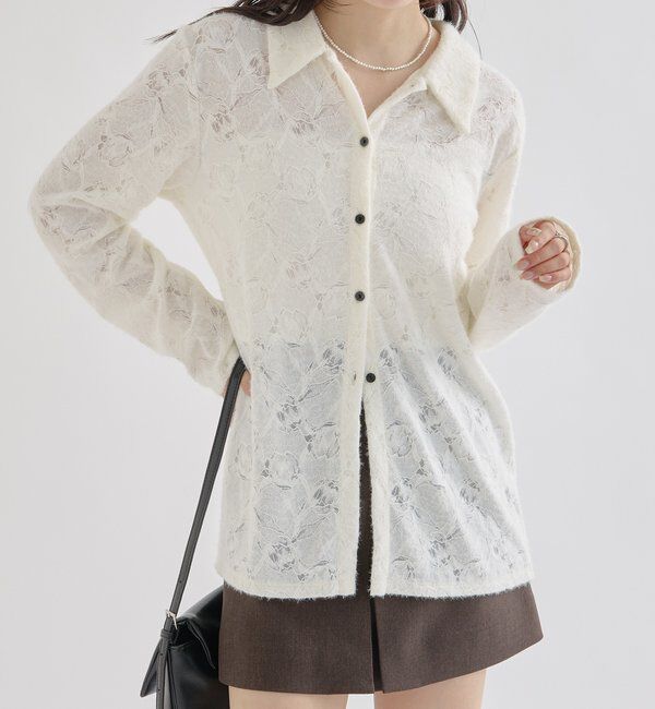  「襟付きシャギーカーディガン」|Tシャツ・カットソー|