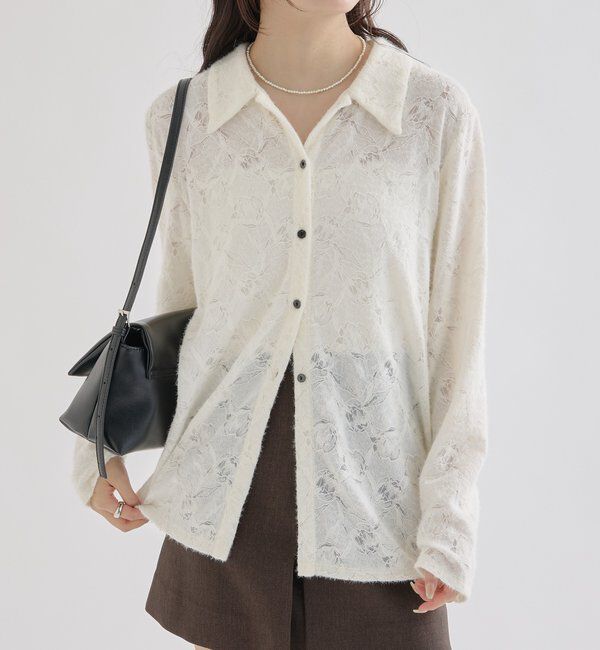  「襟付きシャギーカーディガン」|Tシャツ・カットソー|