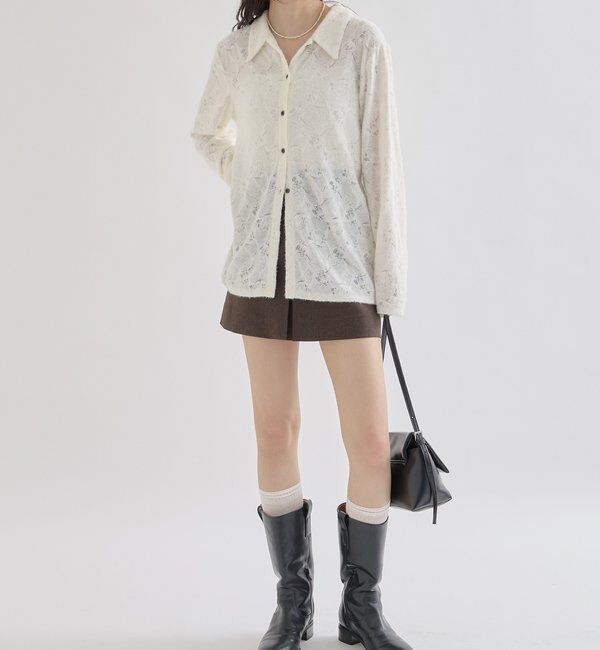  「襟付きシャギーカーディガン」|Tシャツ・カットソー|