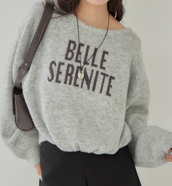  「BIGロゴドロストニット」|ニット・セーター|グレー