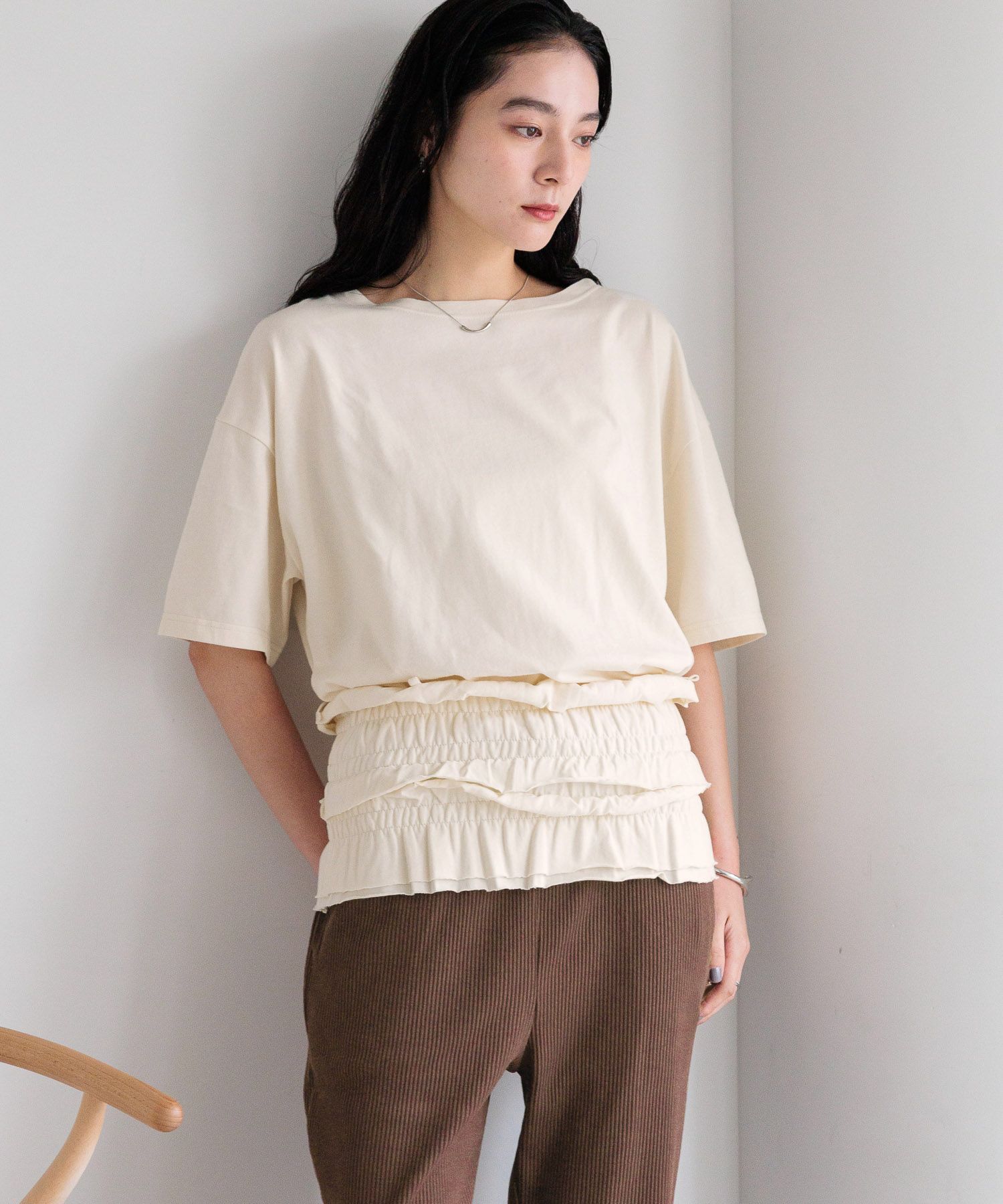 LOWRYS FARM「【セットアイテム】フリルビスチェセットＴＥＥ」|Tシャツ・カットソー|